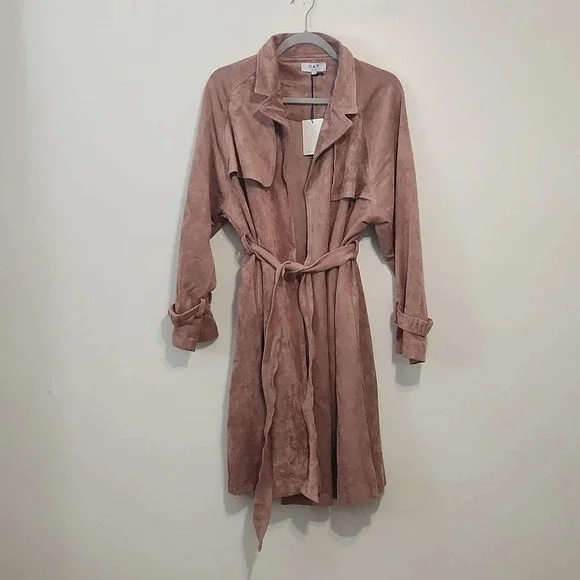 Oat New York Faux Suede Jacket Dusty Rose small - Picture 2 of 6